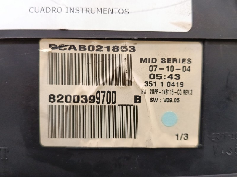 Recambio de cuadro instrumentos para renault megane ii (bm0/1_, cm0/1_) 1.5 dci (bm0f, bm0t, bm2b, cm0f, cm0t) referencia OEM IA