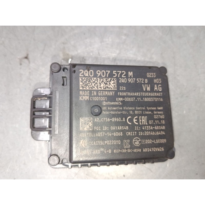 Recambio de modulo radar control distancia para seat ibiza v (kj1, kjg) 1.0 mpi referencia OEM IAM 2Q0907572M 2Q0907572B 