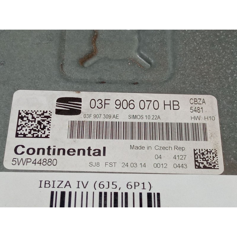 Recambio de centralita motor uce para seat ibiza iv (6j5, 6p1) 1.2 tsi referencia OEM IAM 03F906070HB  