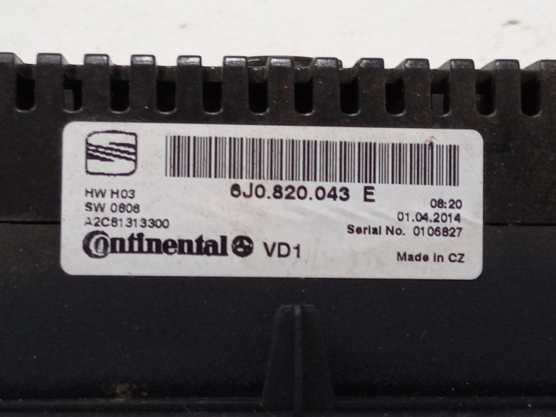 Recambio de mando climatizador para seat ibiza iv (6j5, 6p1) 1.2 tsi referencia OEM IAM 6J0820043E  