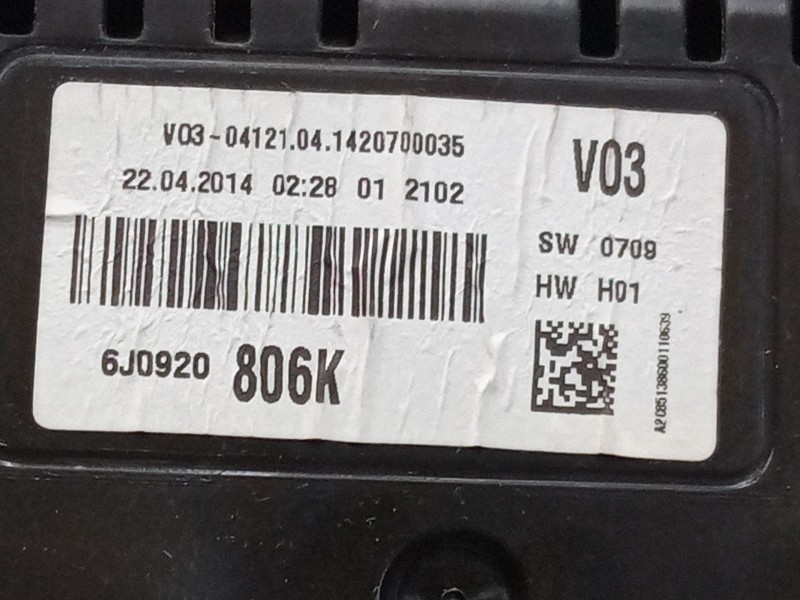 Recambio de cuadro instrumentos para seat ibiza iv (6j5, 6p1) 1.2 tsi referencia OEM IAM 6J0920806K  