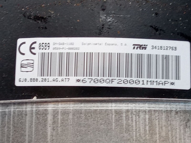 Recambio de airbag volante para seat ibiza iv (6j5, 6p1) 1.2 tsi referencia OEM IAM 6J0880201  