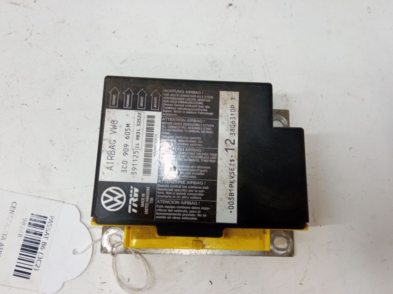 Recambio de centralita airbag para volkswagen passat b6 (3c2) 2.0 tdi referencia OEM IAM 3C0909605M  