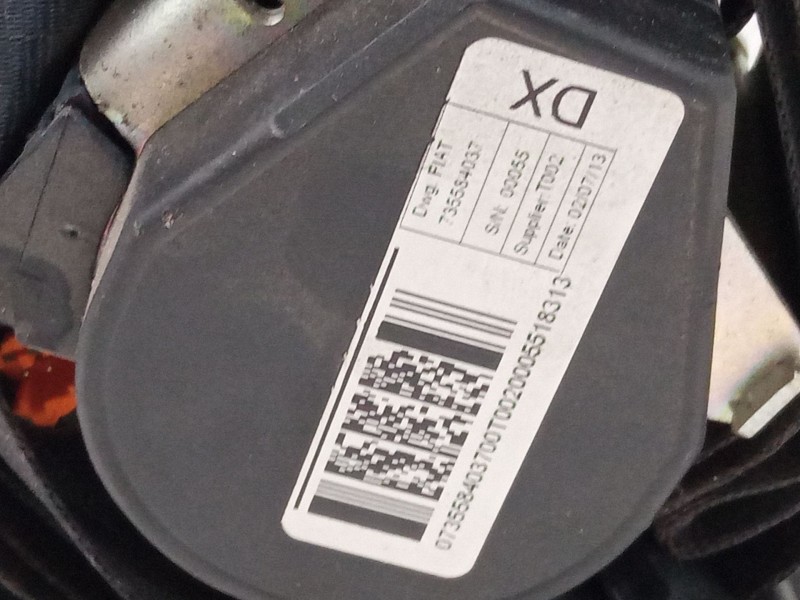Recambio de cinturon seguridad delantero derecho para fiat doblo cargo (263_) 1.3 d multijet referencia OEM IAM 735584037  