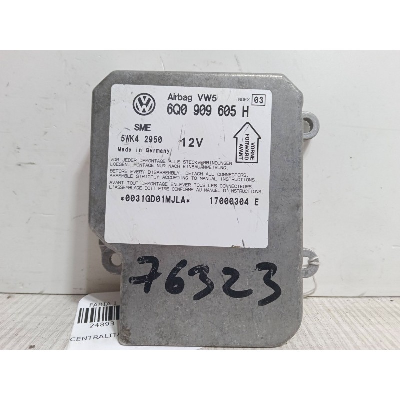 Recambio de centralita airbag para skoda fabia i (6y2) 1.9 sdi referencia OEM IAM 6Q0909605H  