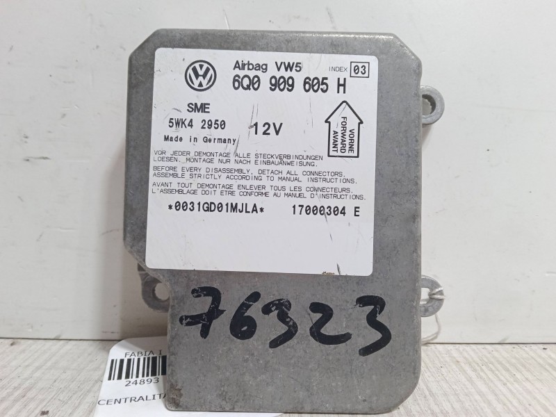 Recambio de centralita airbag para skoda fabia i (6y2) 1.9 sdi referencia OEM IAM 6Q0909605H  