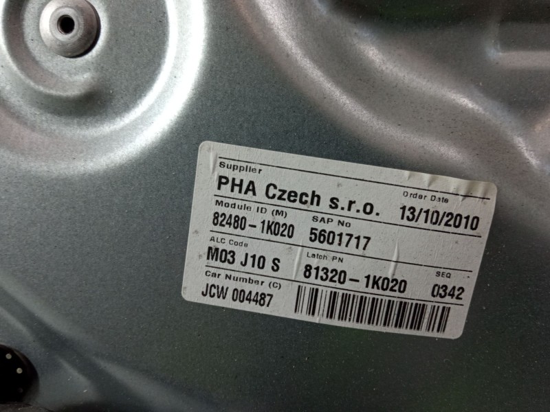 Recambio de elevalunas electrico delantero derecho para hyundai ix20 (jc) 1.4 referencia OEM IAM   