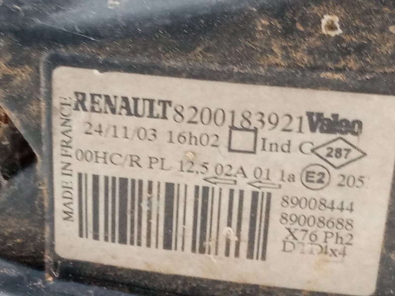 Recambio de faro derecho para renault kangoo (kc0/1_) 1.9 dci 4x4 referencia OEM IAM   