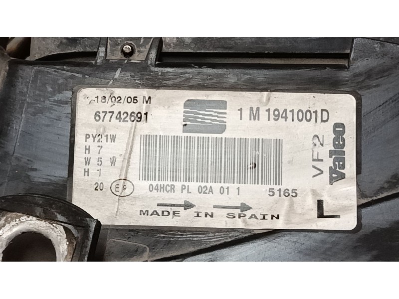 Recambio de faro izquierdo para seat leon (1m1) 1.9 tdi referencia OEM IAM 1M1941001D  