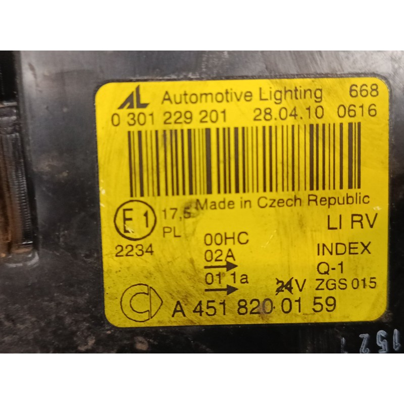 Recambio de faro izquierdo para smart fortwo coupé (451) 1.0 (451.330, 451.334) referencia OEM IAM A4518200159  