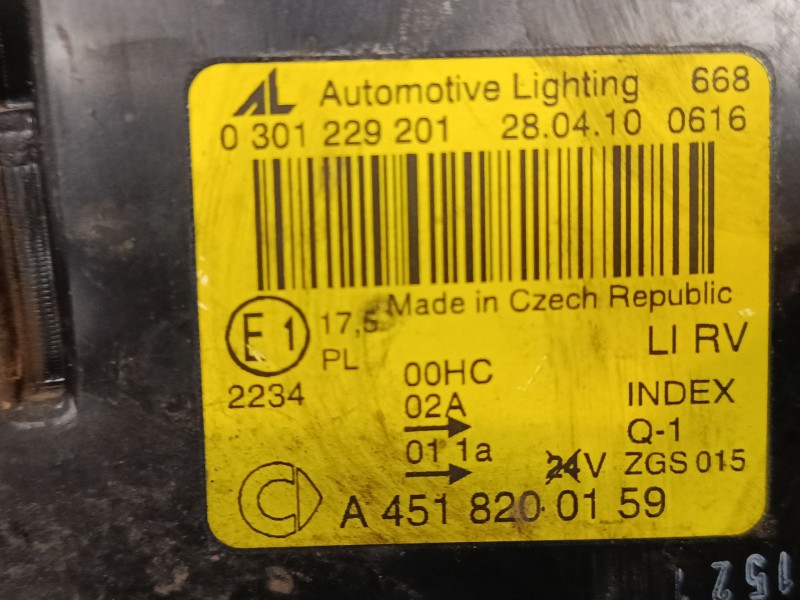 Recambio de faro izquierdo para smart fortwo coupé (451) 1.0 (451.330, 451.334) referencia OEM IAM A4518200159  