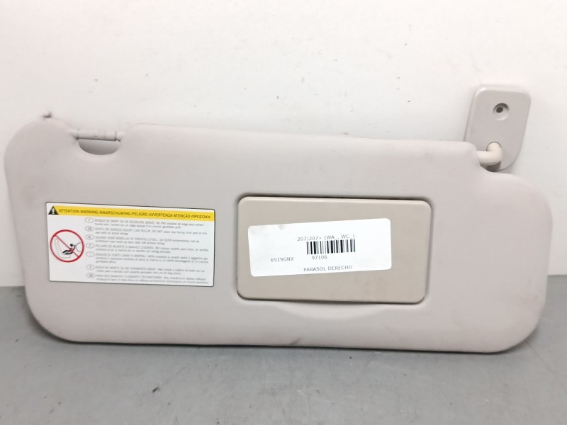 Recambio de parasol derecho para peugeot 207/207+ (wa_, wc_) 1.6 hdi referencia OEM IAM   