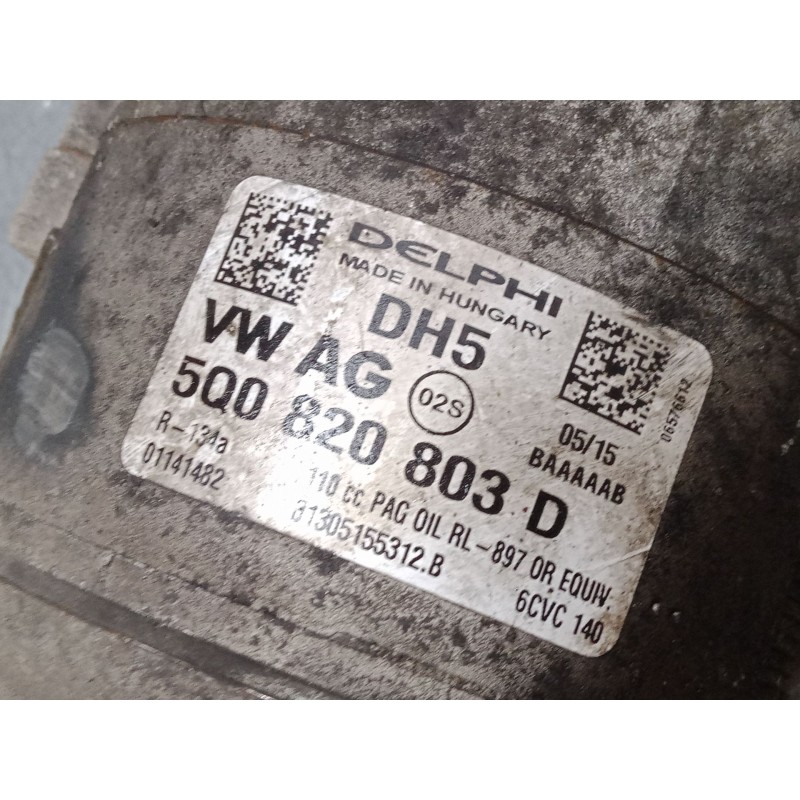 Recambio de compresor a/a para volkswagen polo v (6r1, 6c1) 1.4 tdi referencia OEM IAM 5Q0820803D  