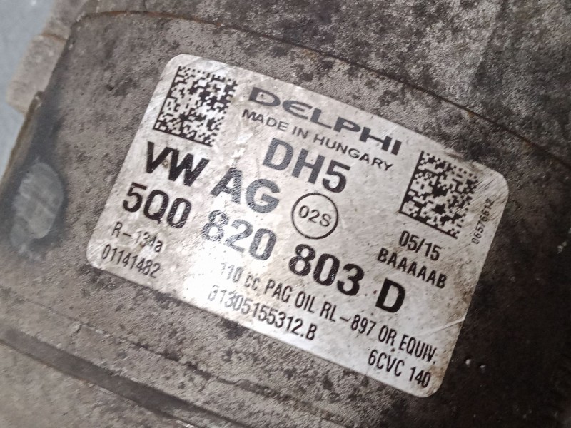 Recambio de compresor a/a para volkswagen polo v (6r1, 6c1) 1.4 tdi referencia OEM IAM 5Q0820803D  