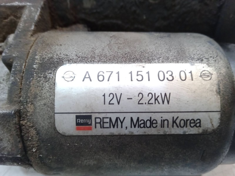 Recambio de motor arranque para ssangyong korando (ck) 2.0 e-xdi referencia OEM IAM A6711510301  