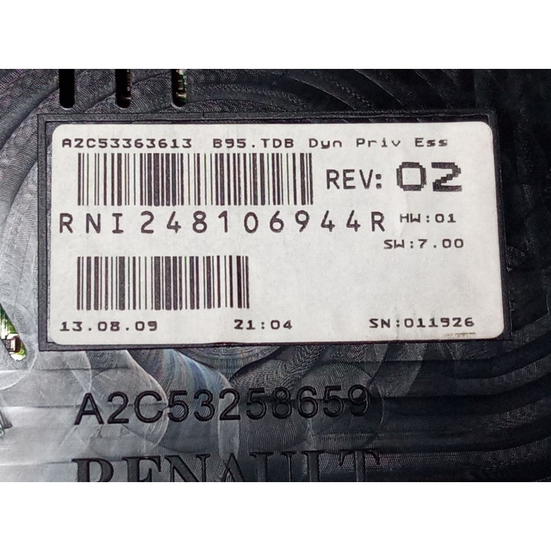 Recambio de cuadro instrumentos para renault megane iii hatchback (bz0/1_, b3_) 1.6 16v (bz1b, bz1h) referencia OEM IAM RNI24810