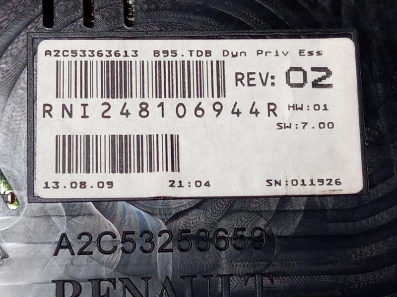 Recambio de cuadro instrumentos para renault megane iii hatchback (bz0/1_, b3_) 1.6 16v (bz1b, bz1h) referencia OEM IAM RNI24810
