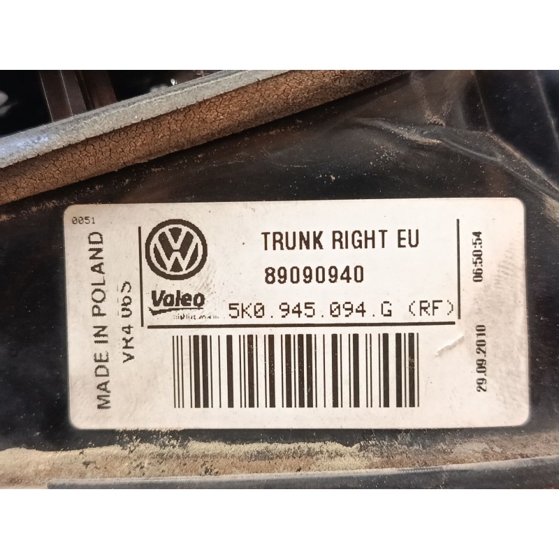 Recambio de piloto trasero porton derecho para volkswagen golf vi (5k1) 1.2 tsi referencia OEM IAM 5K0945094G  