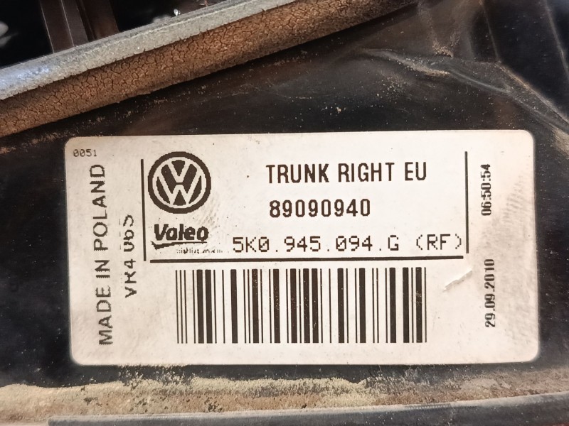 Recambio de piloto trasero porton derecho para volkswagen golf vi (5k1) 1.2 tsi referencia OEM IAM 5K0945094G  