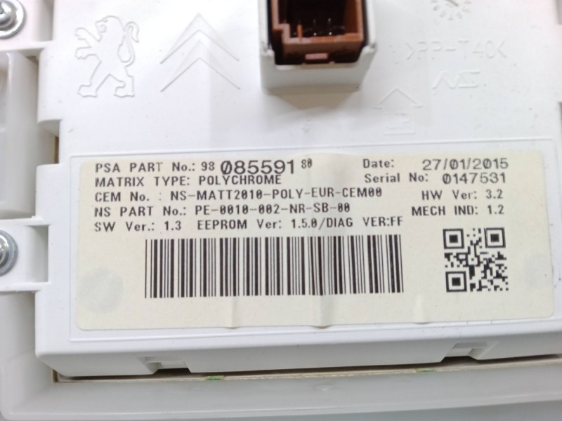 Recambio de cuadro instrumentos para peugeot 208 i (ca_, cc_) 1.2 vti 82 referencia OEM IAM 9808559180  