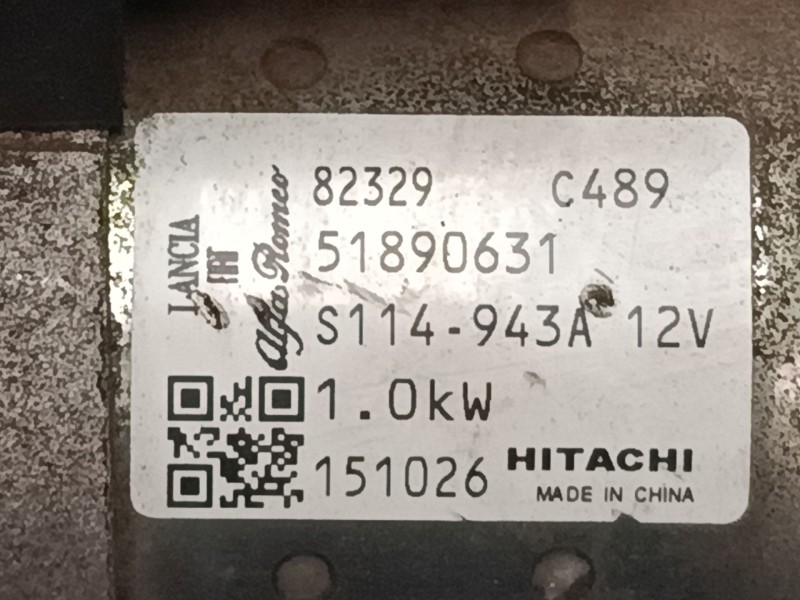 Recambio de motor arranque para fiat 500 (312_) 1.2 (312axa1a) referencia OEM IAM 51890631  