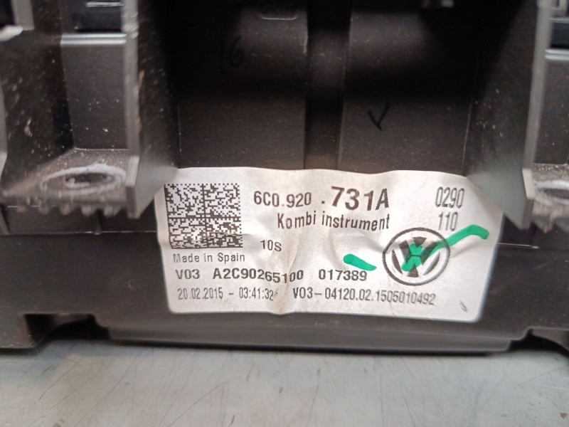 Recambio de cuadro instrumentos para volkswagen polo v (6r1, 6c1) 1.4 tdi referencia OEM IAM 6C0920731A  