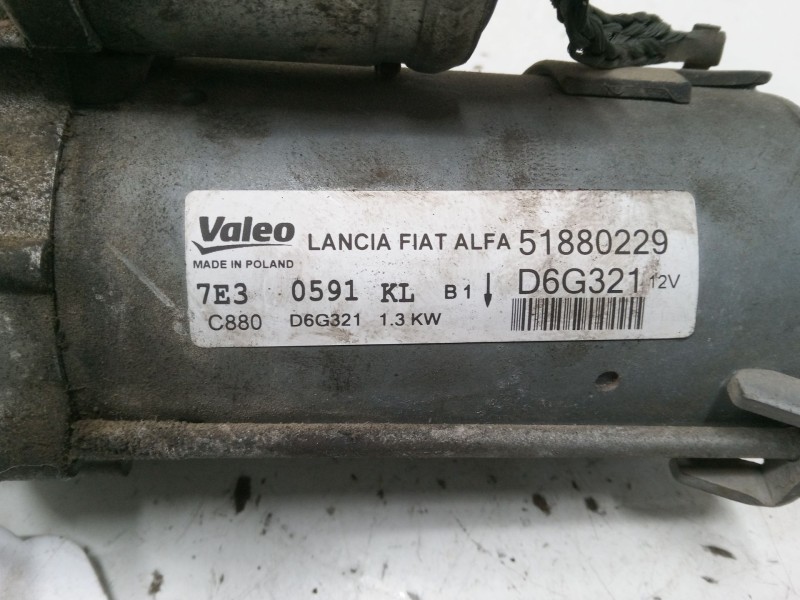 Recambio de motor arranque para fiat punto (199_) 1.3 d multijet referencia OEM IAM 51880229  