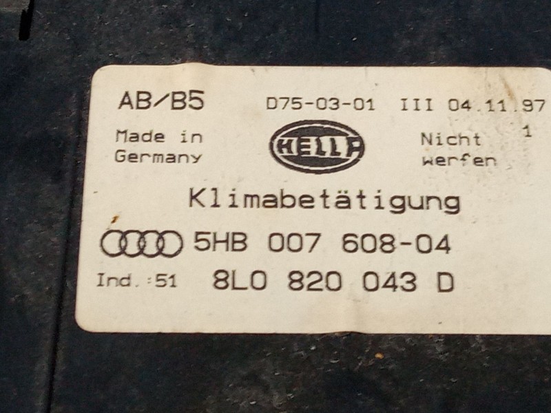 Recambio de mando climatizador para audi a4 b5 (8d2) 2.4 referencia OEM IAM 8L0820043D 5HB00760804 
