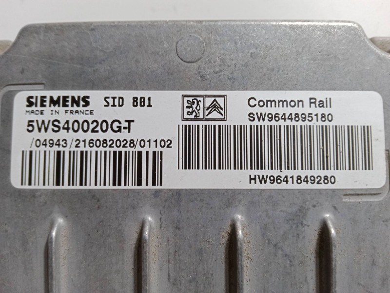 Recambio de centralita motor uce para peugeot 307 (3a/c) 2.0 hdi 90 referencia OEM IAM 5WS40020G-T.SW9644895180  