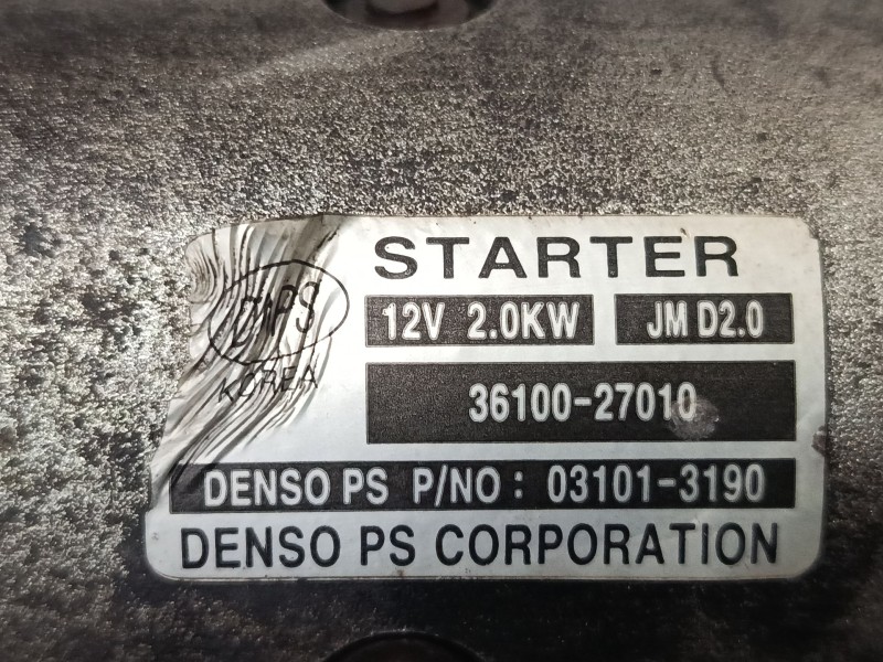 Recambio de motor arranque para hyundai sonata v (nf) 2.0 crdi referencia OEM IAM 3610027010  