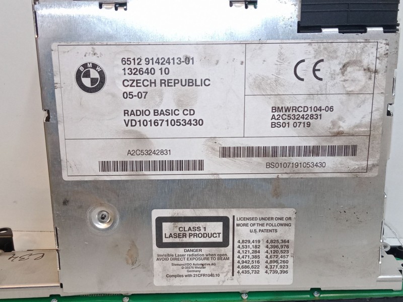 Recambio de radio cd para bmw x3 (e83) 2.0 d referencia OEM IAM 65129142413  