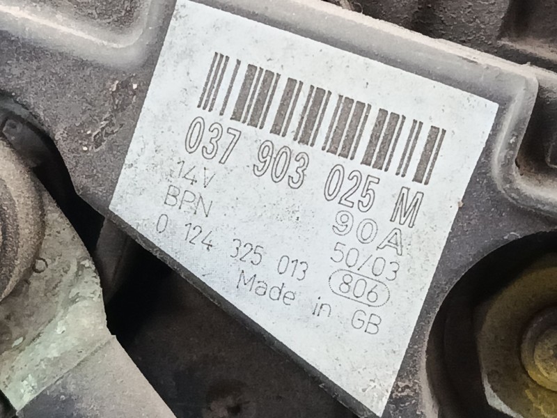 Recambio de alternador para skoda fabia i combi (6y5) 1.4 16v referencia OEM IAM 037903025M 0124325013 