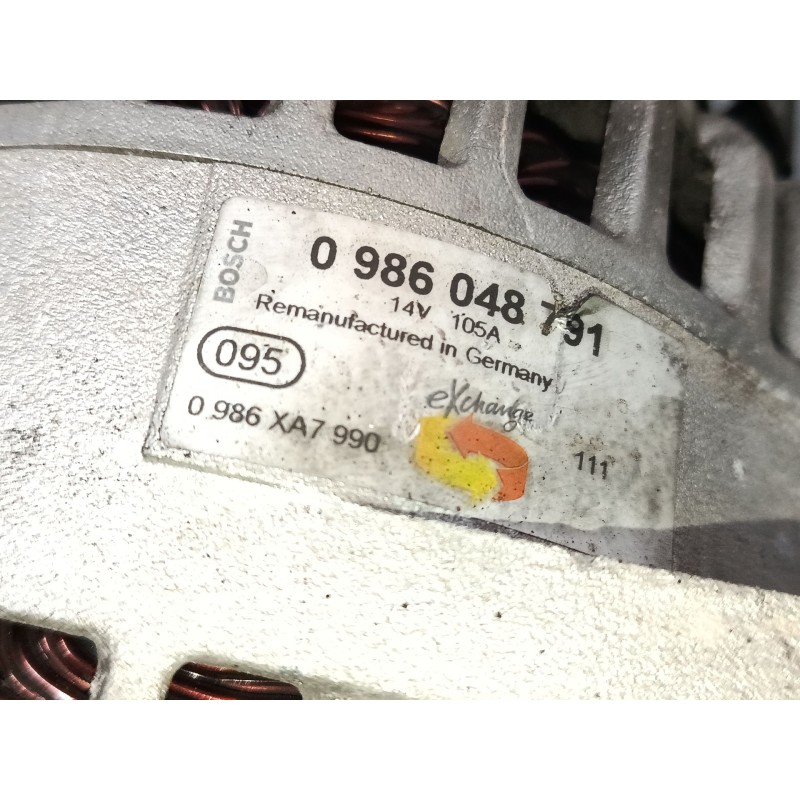 Recambio de alternador para opel zafira / zafira family b (a05) 1.9 cdti (m75) referencia OEM IAM 0986048791  