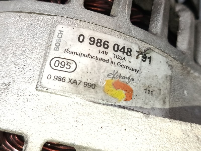 Recambio de alternador para opel zafira / zafira family b (a05) 1.9 cdti (m75) referencia OEM IAM 0986048791  