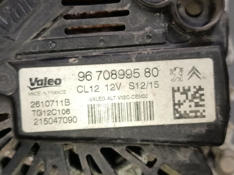 Recambio de alternador para peugeot 108 1.2 referencia OEM IAM 9670899580  