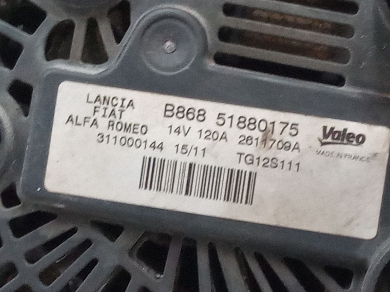 Recambio de alternador para fiat qubo (225_) 1.3 d multijet (225cxb1a, 225axb1a, 225cxb11, 225axb11,... referencia OEM IAM 51880