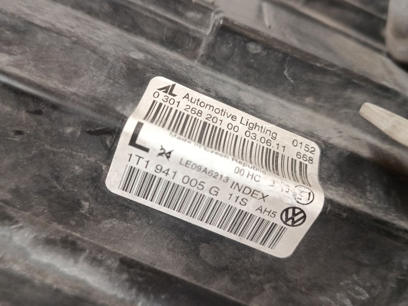 Recambio de faro izquierdo para volkswagen touran (1t3) 1.6 tdi referencia OEM IAM 1T1941005G  