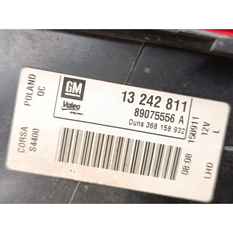 Recambio de piloto trasero izquierdo para opel corsa d (s07) 1.7 cdti (l08, l68) referencia OEM IAM 13242811 89075556A 