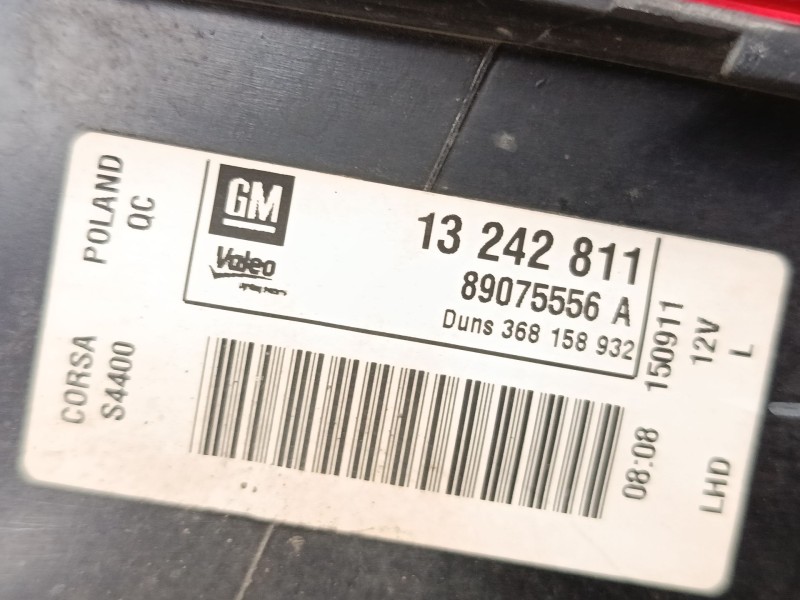 Recambio de piloto trasero izquierdo para opel corsa d (s07) 1.7 cdti (l08, l68) referencia OEM IAM 13242811 89075556A 