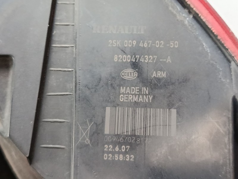 Recambio de piloto trasero derecho para renault scénic ii (jm0/1_) 1.5 dci (jm1e, jm16) referencia OEM IAM 8200474327A  