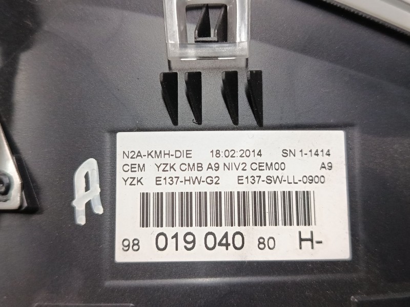 Recambio de cuadro instrumentos para peugeot 208 i (ca_, cc_) 1.4 hdi referencia OEM IAM 9801904080H  