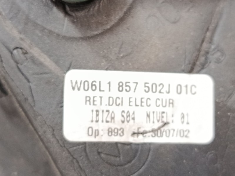 Recambio de retrovisor electrico derecho para seat ibiza iii (6l1) 1.9 tdi referencia OEM IAM 6L1857502J  