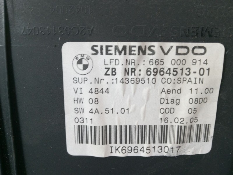 Recambio de cuadro instrumentos para bmw 3 (e90) 320 d referencia OEM IAM 696451301  