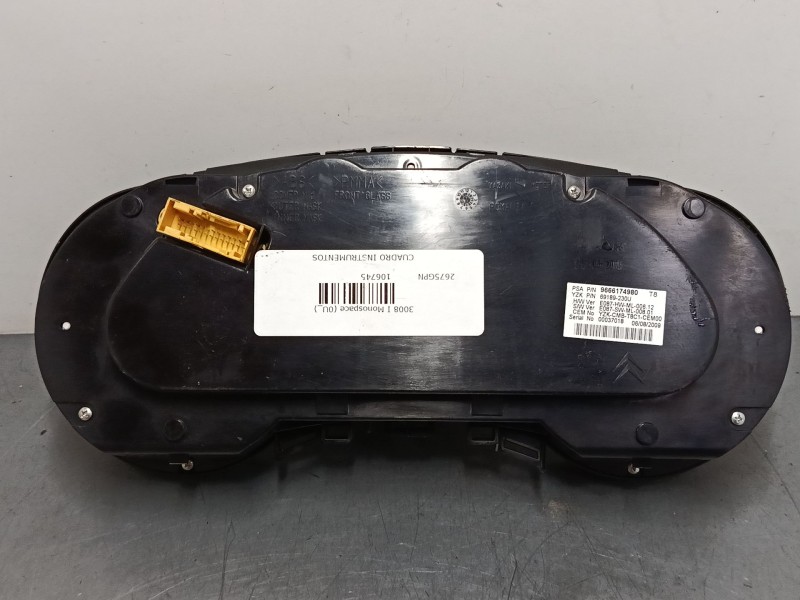 Recambio de cuadro instrumentos para peugeot 3008 i monospace (0u_) 1.6 hdi referencia OEM IAM 9666174980  