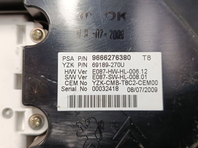 Recambio de cuadro instrumentos para peugeot 3008 i monospace (0u_) 1.6 hdi referencia OEM IAM 9666276380  