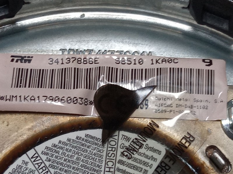 Recambio de airbag volante para nissan juke (f15) 1.6 referencia OEM IAM   