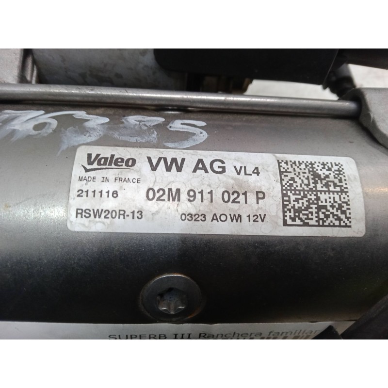 Recambio de motor arranque para skoda superb iii station wagon (3v5) 2.0 tdi referencia OEM IAM 02M911021P  RSW20R13