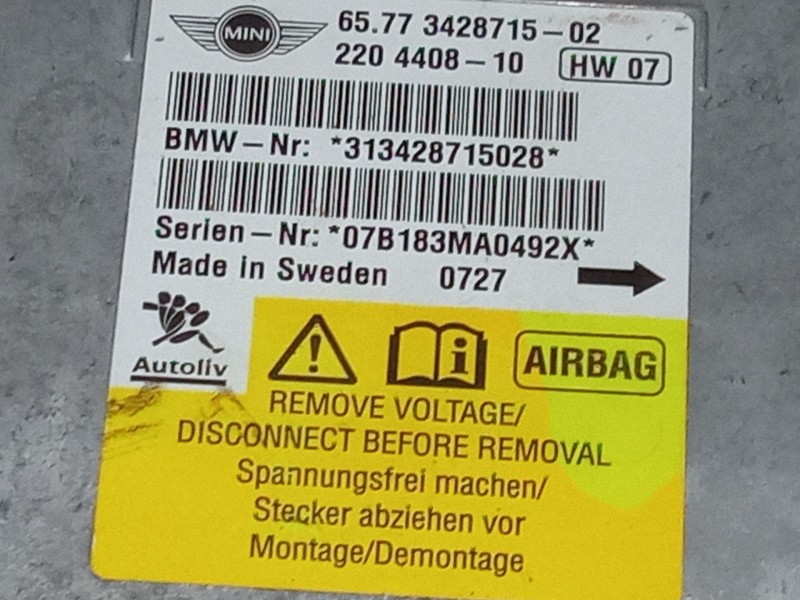 Recambio de centralita airbag para mini mini (r56) one referencia OEM IAM 6577342871502 313428715028 220440810