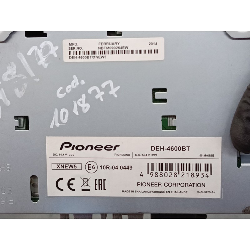 Recambio de radio cd para renault scénic ii (jm0/1_) 1.5 dci (jm02, jm13) referencia OEM IAM DEH4600BT  