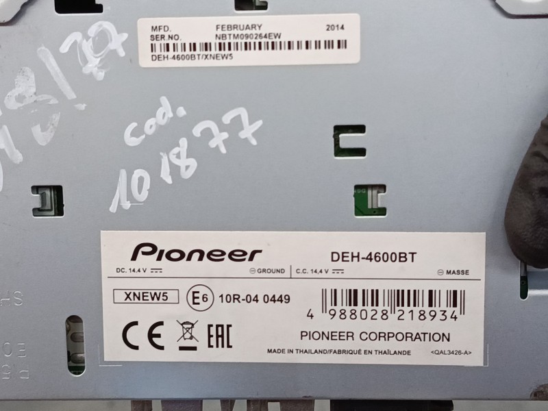 Recambio de radio cd para renault scénic ii (jm0/1_) 1.5 dci (jm02, jm13) referencia OEM IAM DEH4600BT  